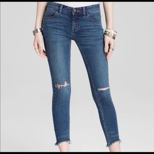 Free People Destroyed Ankle Skinny Jeans